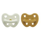 Hevea orthodontische fopspeen (2 stuks) - Wit & Amber 3 - 36 maanden