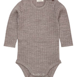 Babybody Geribbeld - 100% Merino Wol - Naturel