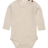 Babybody Geribbeld - 100% Merino Wol - Cream