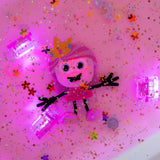 Glo pals - Lichtgevende sensorische kubussen voor in bad of sensorisch spel + Poppetje - Prinses Ida