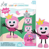 Glo pals - Lichtgevende sensorische kubussen voor in bad of sensorisch spel + Poppetje - Prinses Ida