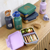 Lassig Lunchbox Inox Little Gang - Regenboog Groen