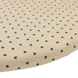 Meyco - Hoeslaken Rond - Sweet Heart Soft Sand/Black - 95cm