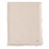 Jollein - Ledikant Deken Fringe - 120 x 120 GOTS - Biscuit