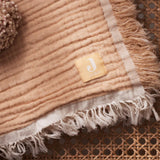 Jollein - Ledikant Deken Fringe - 120 x 120 GOTS - Moonstone