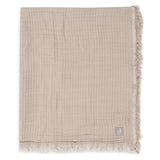 Jollein - Ledikant Deken Fringe - 120 x 120 GOTS - Olive Green
