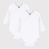 Petit Bateau - Naissance Bodies Wit - Lange Mouw (2pack)