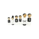 Houten Poppenfamilie - Zwart&Wit