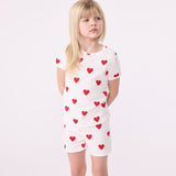 Petit Bateau - Korte pyjama met hartjes