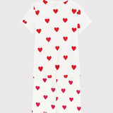 Petit Bateau - Korte pyjama met hartjes