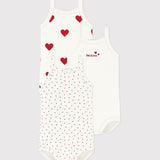 Petit Bateau - Bodies meisjes hartje mouwloos (3pack)