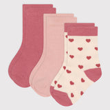 Petit Bateau - 3 paar sokjes hartjes