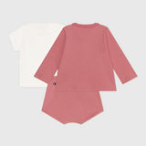 Petit Bateau - Driedelig katoenen geboortesetje