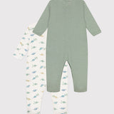 Petit Bateau - Set van 2 katoenen baby pyjama's met print