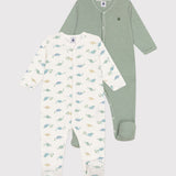 Petit Bateau - Set van 2 katoenen baby pyjama's met print