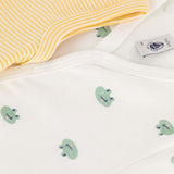 Petit Bateau - Set van 2 korte katoenen kruippakjes - Kikker