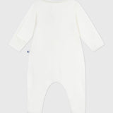 Petit Bateau - Fluwelen babypyjama met effen kraag