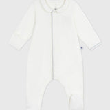 Petit Bateau - Fluwelen babypyjama met effen kraag