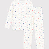 Petit Bateau - Kinderpyjama Fluweel - Hartjesprint