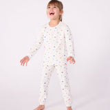 Petit Bateau - Kinderpyjama Fluweel - Hartjesprint
