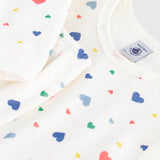 Petit Bateau - Kinderpyjama Fluweel - Hartjesprint