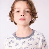 Petit Bateau - Fluwelen Pyjama met Zebraprint