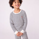 Petit Bateau - Zachte Badstof Pyjama - Streepje Navy