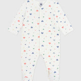 Petit Bateau - Babypyjama Fluweel - Hartjesprint