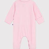 Petit Bateau - Fluwelen Babypyjama met kraagje - Roze