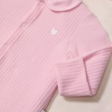 Petit Bateau - Fluwelen Babypyjama met kraagje - Roze
