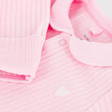 Petit Bateau - Fluwelen Babypyjama met kraagje - Roze
