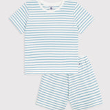 Petit Bateau - Kinderpyjama badstof met strepen - Blauw