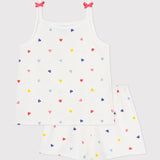 Petit Bateau - Korte Meisjespyjama Strik&Hartjes