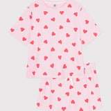 Petit Bateau - Katoenen Damespyjama met Hartjesprint