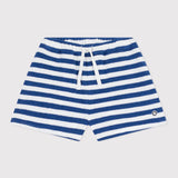 Petit Bateau - Badstof Shortje - Blauw Gestreept