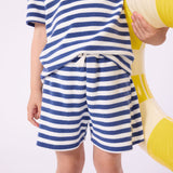 Petit Bateau - Badstof Shortje - Blauw Gestreept
