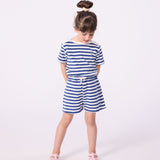 Petit Bateau - Badstof Shortje - Blauw Gestreept