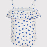 Petit Bateau - Meisjesbadpak met hartjesprint - Blauw