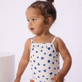 Petit Bateau - Babybadpak met hartjesprint - Blauw