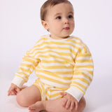 Petit Bateau - Gele Katoenen Sweater met Streepjes