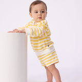Petit Bateau - Badstof Shortje - Geel Gestreept