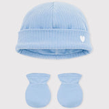 Petit Bateau - Babymuts en wantjes - Blauw