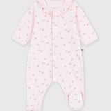 Petit Bateau - Pyjama van fluweel met kraag en bloemenprint