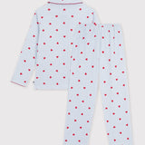 Petit Bateau - Pyjama - Streepjes met hartjes - Volwassenen