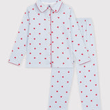 Petit Bateau - Pyjama - Streepjes met hartjes - Volwassenen