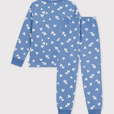 Petit Bateau - Pyjama - Blauw met hartjes