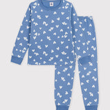 Petit Bateau - Pyjama - Blauw met hartjes