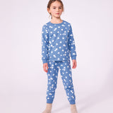 Petit Bateau - Pyjama - Blauw met hartjes