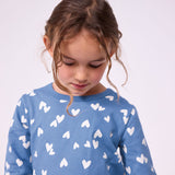 Petit Bateau - Pyjama - Blauw met hartjes