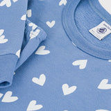 Petit Bateau - Pyjama - Blauw met hartjes